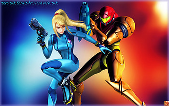 ... Metroid Samus Aran Zero Suit and Varia Suit by FireFox4X HD wallpaper