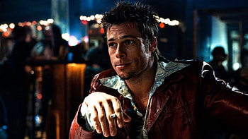 Fight Club, Man, Leather Jacket, Bar, Movie Scene, Actor HD wallpaper