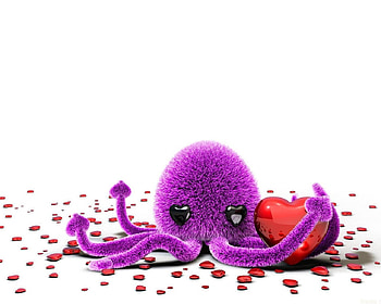 Octopus Art Love, octopus, animals, artist, love, digital-art HD wallpaper