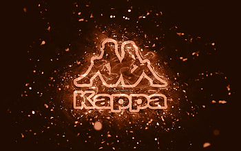 Kappa brown logo, , brown neon lights, creative, brown abstract background, Kappa logo, brands, Kappa HD wallpaper
