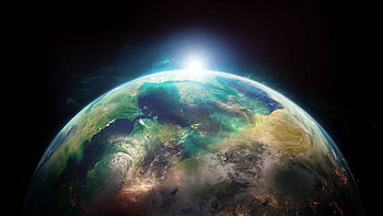The planet, flare, shine, art HD wallpaper