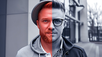 Split Personality: A Striking Ultra, split personality, portrait, man, colorful HD wallpaper
