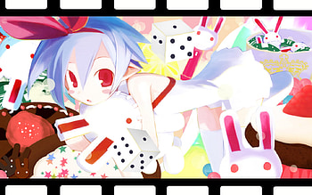 Anime, blue, bunny, white, black, girl, rabbit HD wallpaper