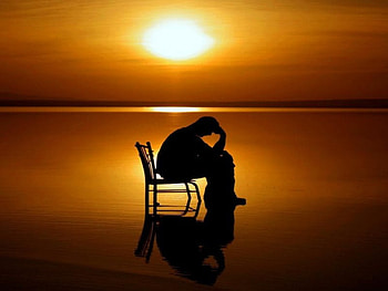 thinking, thinking, chair, sunset HD wallpaper