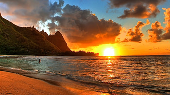 Beautiful Beaches At Sunset Background 1 HD wallpaper