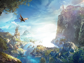 Assassins Creed Odyssey Nature Background Key Art , assassins-creed-odyssey, assassins-creed, 2018-games, games HD wallpaper