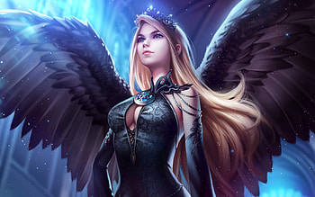 Blue Eye Angel Art, artist, artwork, digital-art HD wallpaper