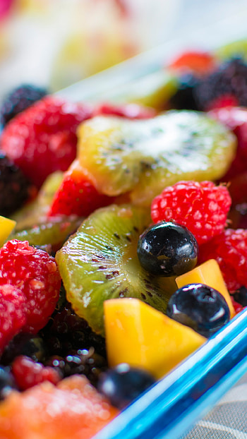 Fresh fruit salad, Mixed berries, Tropical delight, Wholesome and flavorful HD phone wallpaper