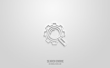 search engine 3d icon, white background, 3d symbols, search engine, seo icons, 3d icons, search engine sign, seo 3d icons HD wallpaper