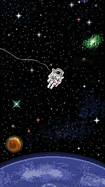 Astronaut, Earth, Space, Art, Pixel HD phone wallpaper