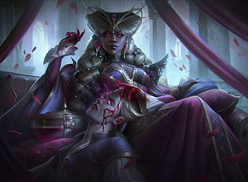 Shessra the night whisper, shessra, girl, vampire, marie magny, dark, blue, art, halloween, night whisper, fantasy HD wallpaper