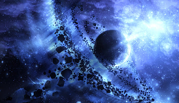 Universe, Shine, Light, Flash, Planet, Asteroids HD wallpaper