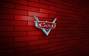 Cars Movie 3D logo, , gray brickwall, creative, Cars Pixar Movie, Cars Movie logo, Pixar, 3D art, Cars Movie HD wallpaper