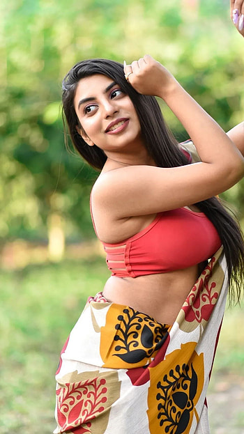 Arpita, bong, saree beauty HD phone wallpaper