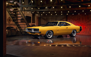 1969, Dodge Charger, CAPTIV, Ringbrothers, , retro cars, exterior, yellow Dodge Charger 1969, american cars, Dodge HD wallpaper