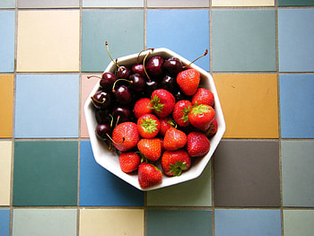 Sweet Cherry, Food, Strawberry, Berries, Plate HD wallpaper
