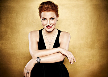 Jessica Chastain, black, model, redhead, girl, actress, woman, hand HD wallpaper