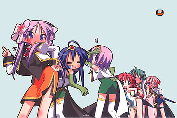 Lucky~Angel, costumes, lucky star, anime, galaxy angel HD wallpaper