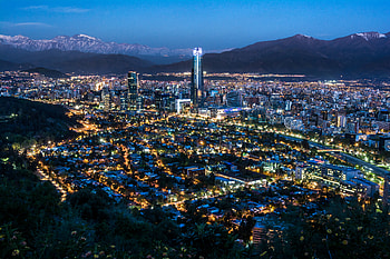Cities, Mountains, Lights, Night City, Chile HD wallpaper