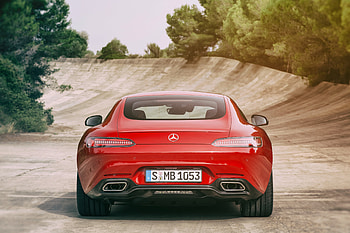 Mercedes-AMG GT S, red car, 2017, rear HD wallpaper