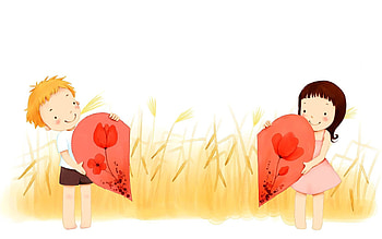 Grass, Children, Love, Heart, Part, Parts HD wallpaper
