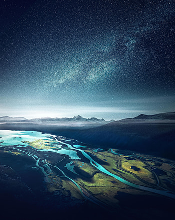 Nature, Mountains, Ford, Starry Sky, Bay, Fiord HD phone wallpaper