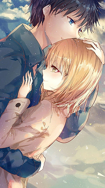 Anime Couple, Cute Couple, Love, Hug HD phone wallpaper