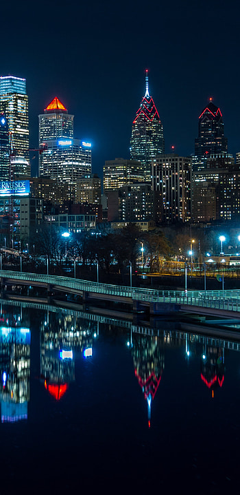 Philadelphia Skyline, Travels, American City, Historic Landmarks HD phone wallpaper