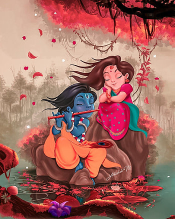 Krishna , Radha krishna art, Cute Radha Krishna HD phone wallpaper