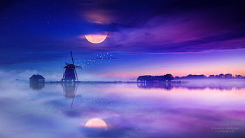 Windmill Digital Art, windmill, artist, artwork, digital-art, deviantart HD wallpaper