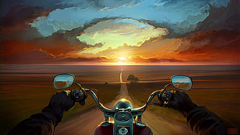 Riding Bike Art, bikes, art, digital-art HD wallpaper