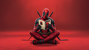 Deadpool Reading Comics, deadpool, superheroes, artwork, art, digital-art, ai HD wallpaper