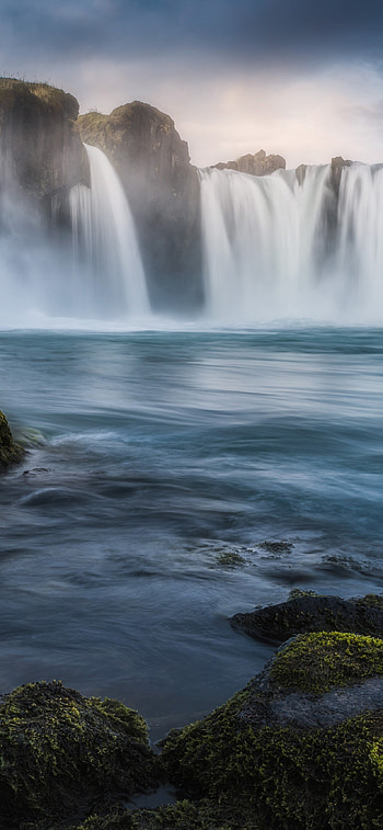 Godafoss waterfall, beauty, Iceland's glory, Majestic sunrise HD phone wallpaper
