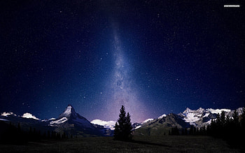 Starry Mountain Sky HD wallpaper