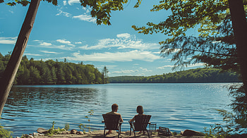 Peaceful Lake Vacation, lake, vacation, nature, relaxation, couple HD wallpaper