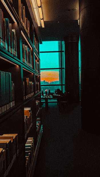 bookcase, moon, books, blue, light, neon, book, black, dark, viral, class, case HD phone wallpaper
