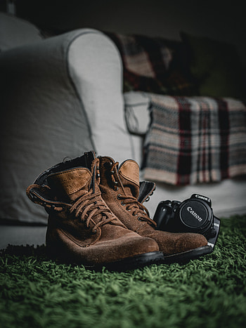 Miscellanea, Miscellaneous, Room, Sofa, Boots, Camera, Shoes HD phone wallpaper