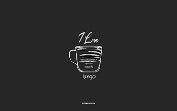 I love Lungo Coffee, , gray background, Lungo Coffee recipe, chalk art, Lungo Coffee, coffee menu, coffee recipes, Lungo Coffee ingredients, Lungo HD wallpaper