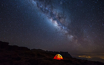 Sky Galaxy Camp, sky, camp, galaxy, digital-universe, nature HD wallpaper