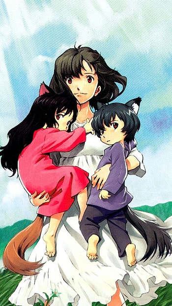Wolf children, wolf, children, anime HD phone wallpaper