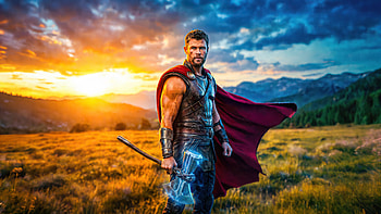 Thor The God Of Thunder Awakens, thor, avengers-doomsday, 2026-movies, marvel, superheroes, chris-hemsworth, movies, artwork, art, digital-art, ai HD wallpaper