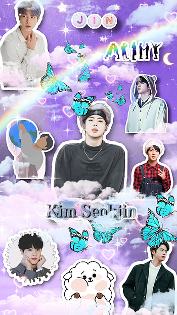 Seokjin, bts, purple, jin HD phone wallpaper