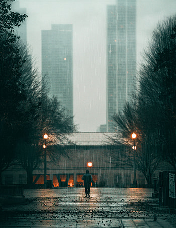 Rain, City, Miscellanea, Miscellaneous, Sadness, Stroll, Human, Person, Loneliness, Street, Sorrow HD phone wallpaper
