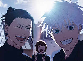 Jujutsu Kaisen Trio: Gojo, Geto & Shoko, Anime, Jujutsu Kaisen, Suguru Geto, Shoko Ieiri, Satoru Gojo, Gojo & Geto HD wallpaper