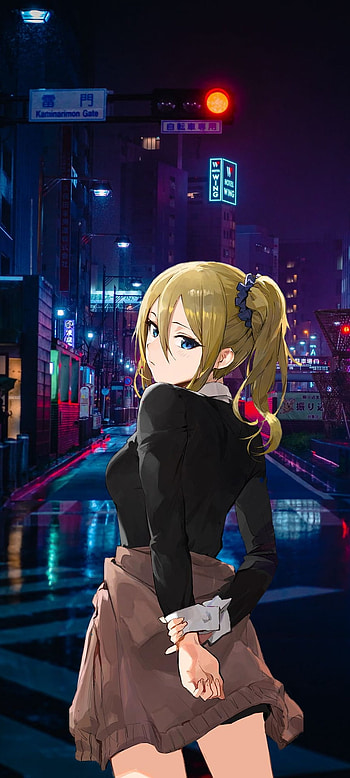 anime girl, art, cartoon HD phone wallpaper