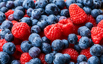 Fruit, blueberries, food, raspberries HD wallpaper