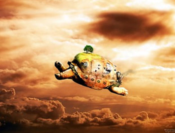Turtle, fantasy art, 3d HD wallpaper