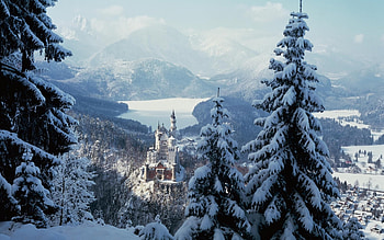 Landscape, Nature, Snow, Castles HD wallpaper