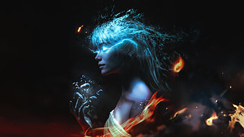 Her Mind Blazes With The Fiery Power Within, artist, artwork, digital-art, artstation HD wallpaper
