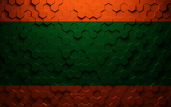 Flag of Envigado, honeycomb art, Envigado hexagons flag, Envigado 3d hexagons art, Envigado flag HD wallpaper